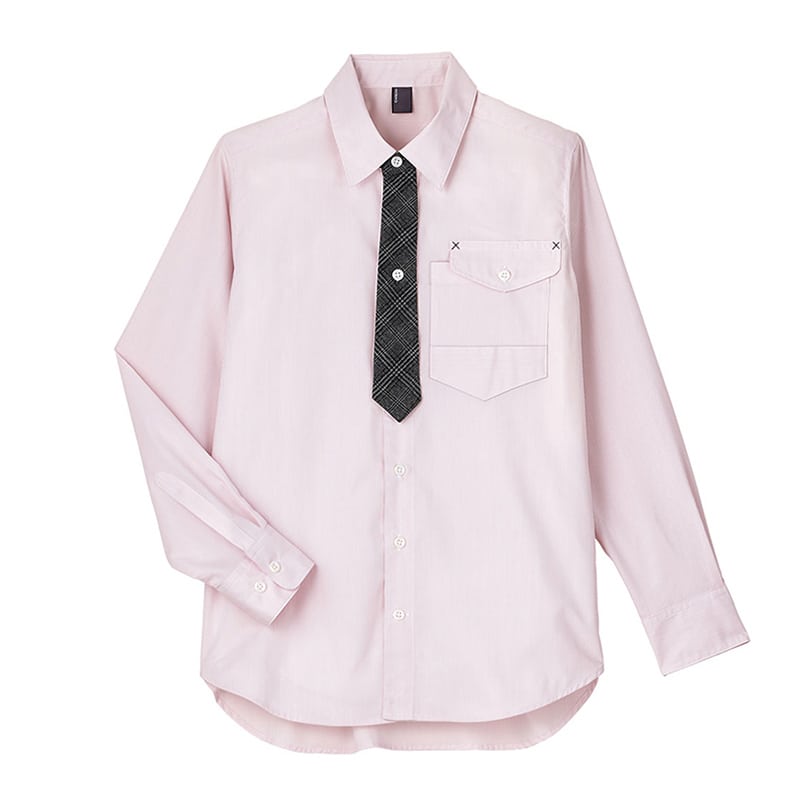 カーシーカシマ ストレッチ長袖シャツ 男女共用 MS ピンク CWY198 1枚（ご注文単位1枚）【直送品】