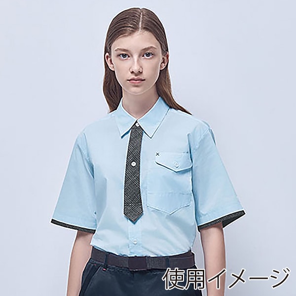 カーシーカシマ ストレッチ半袖シャツ 男女共用 4L サックス CSY199 1枚(ご注文単位1枚)【直送品】