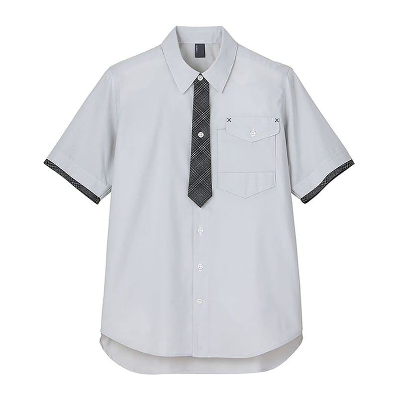 カーシーカシマ ストレッチ半袖シャツ 男女共用 M ホワイト CSY199 1枚（ご注文単位1枚）【直送品】