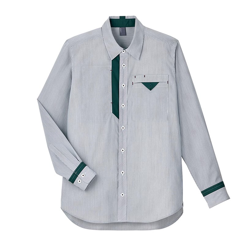 カーシーカシマ ストレッチ長袖シャツ 男女共用 S グレー CWY203 1枚（ご注文単位1枚）【直送品】