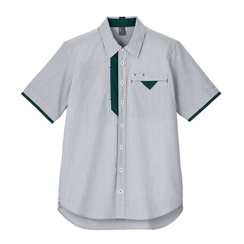 カーシーカシマ ストレッチ半袖シャツ 男女共用 L グレー CSY204 1枚（ご注文単位1枚）【直送品】