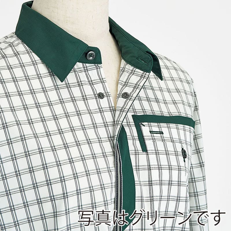 カーシーカシマ チェック半袖シャツ 男女共用 SS ワイン CSY206 1枚(ご注文単位1枚)【直送品】