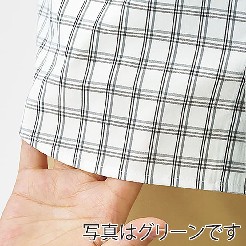 カーシーカシマ チェック半袖シャツ 男女共用 SS ワイン CSY206 1枚(ご注文単位1枚)【直送品】