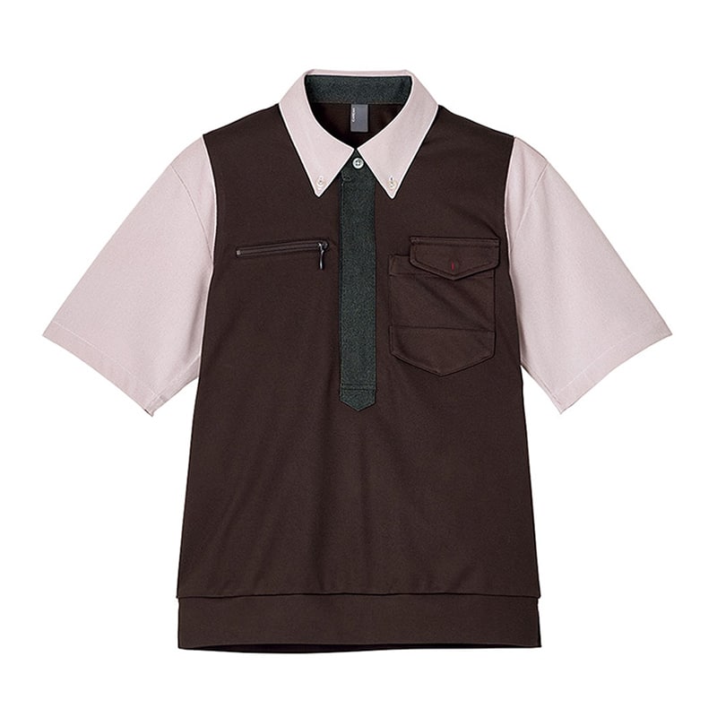 カーシーカシマ 半袖ポロシャツ 男女共用 LL ブラウン CSP207 1枚（ご注文単位1枚）【直送品】