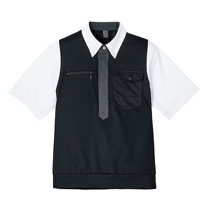 カーシーカシマ 半袖ポロシャツ 男女共用 S ブラック CSP207 1枚（ご注文単位1枚）【直送品】