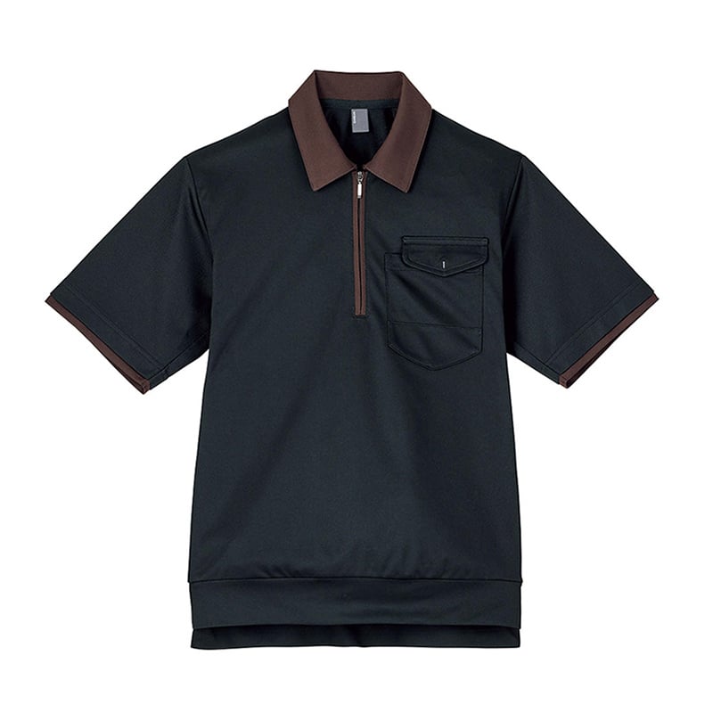 カーシーカシマ 半袖ポロシャツ 男女共用 L ブラック CSP208 1枚（ご注文単位1枚）【直送品】