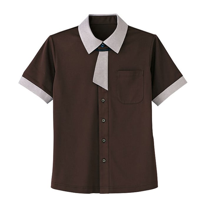 カーシーカシマ 半袖ニットシャツ 男女共用 3L 大地 HM2629 1枚（ご注文単位1枚）【直送品】