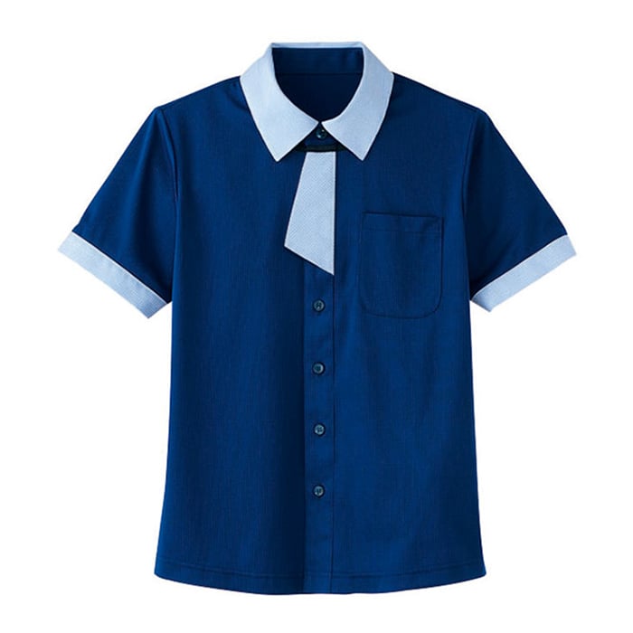 カーシーカシマ 半袖ニットシャツ 男女共用 LL 海 HM2629 1枚（ご注文単位1枚）【直送品】