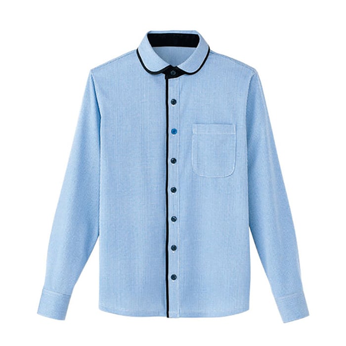 カーシーカシマ 長袖ニットシャツ 男女共用 M 青空 HM2658 1枚（ご注文単位1枚）【直送品】