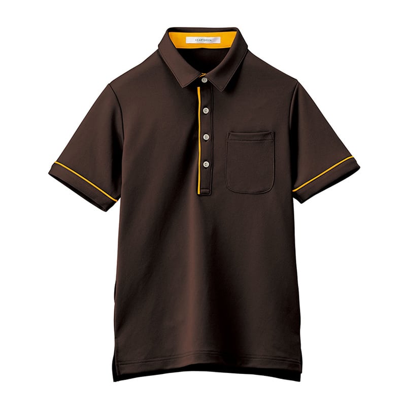 カーシーカシマ 半袖ポロシャツ 男女共用 S アースブラウン HSP003-3 1個（ご注文単位1個）【直送品】