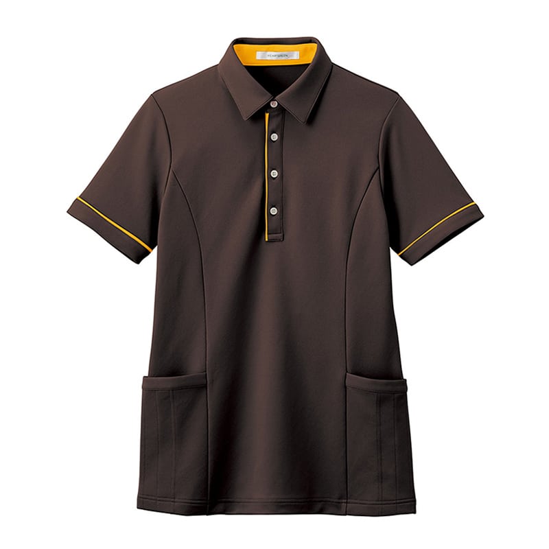 カーシーカシマ 半袖ロングポロシャツ 男女共用 SS アースブラウン HSP004 1枚（ご注文単位1枚）【直送品】