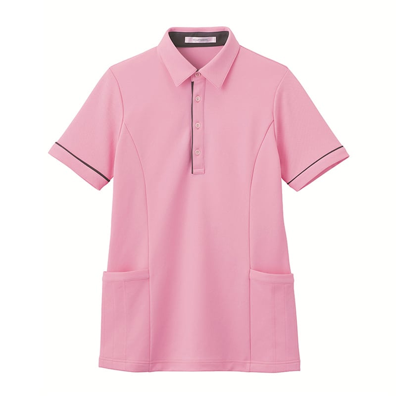 カーシーカシマ 半袖ロングポロシャツ 男女共用 4L ブロッサムピンク HSP004 1枚（ご注文単位1枚）【直送品】