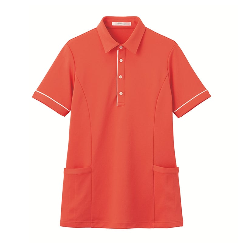 カーシーカシマ 半袖ロングポロシャツ 男女共用 S コーラルピンク HSP004 1枚（ご注文単位1枚）【直送品】