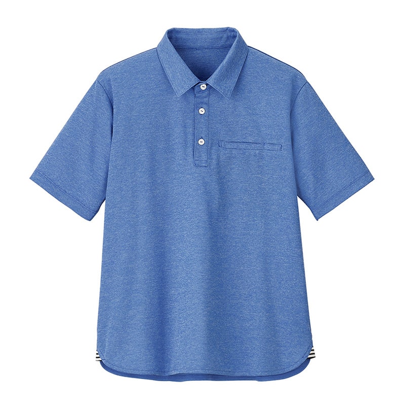 カーシーカシマ 半袖ポロシャツ 男女共用 M ブルー HSP017 1枚（ご注文単位1枚）【直送品】