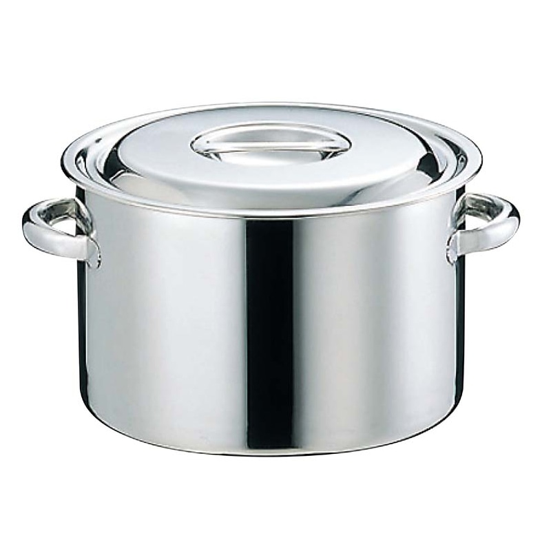 EBM 18-8 半寸胴鍋 目盛付 33cm 手付 1個(ご注文単位1個)【直送品】