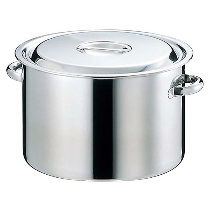 EBM 18-8 半寸胴鍋 目盛付 42cm 手付 1個(ご注文単位1個)【直送品】