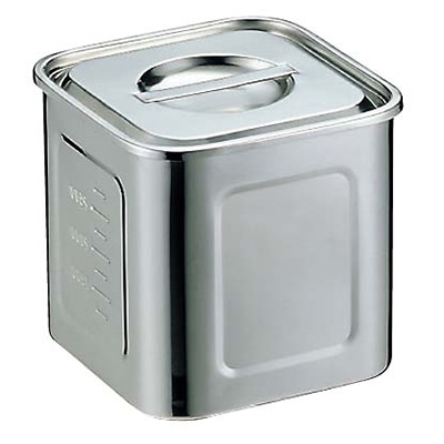 EBM モリブデン 角型キッチンポット 目盛付 12cm 1個(ご注文単位1個)【直送品】