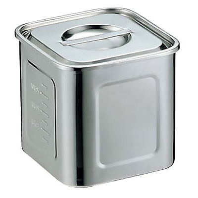 EBM モリブデン 角型キッチンポット 目盛付 18cm 1個(ご注文単位1個)【直送品】