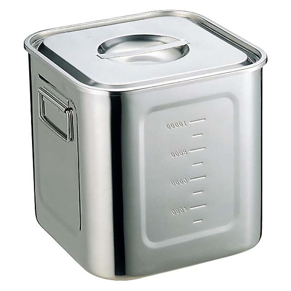 EBM モリブデン 角型キッチンポット 目盛付 30cm 1個(ご注文単位1個)【直送品】