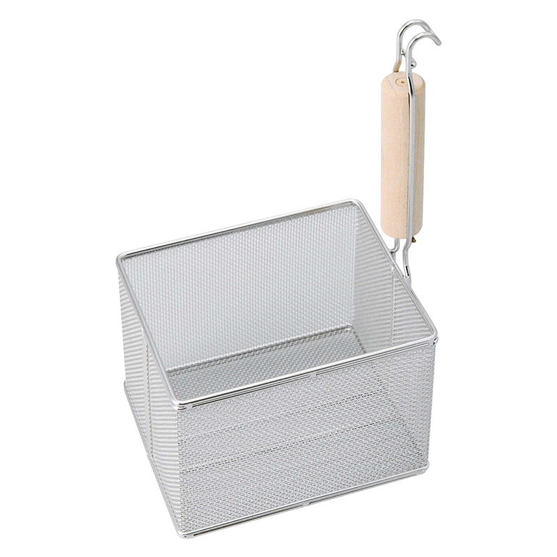 EBM　18-8　木柄　角型　うどん揚   1個（ご注文単位1個）【直送品】