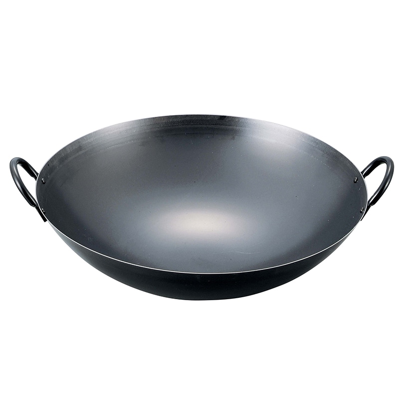 EBM　鉄ブルーテンパー　プレス　中華両手鍋 42cm  1個（ご注文単位1個）【直送品】