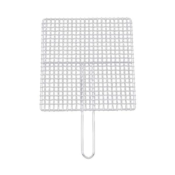 EBM シングルハンドル 焼アミ クロームメッキ 39cm 1個(ご注文単位1個)【直送品】