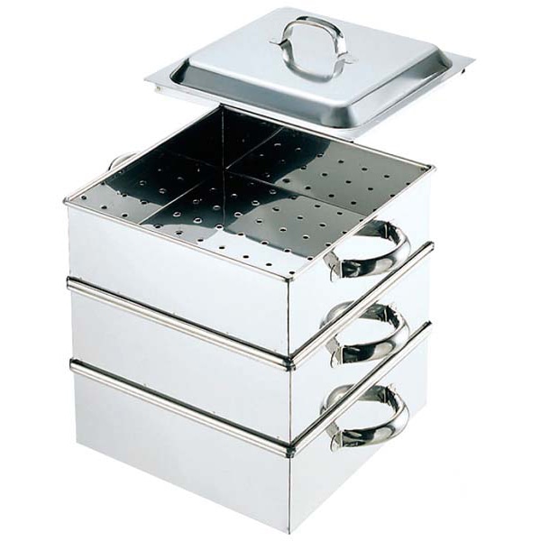 >EBM 業務用 電磁角蒸器(レギュラータイプ) 42cm 2段 1個(ご注文単位1個)【直送品】