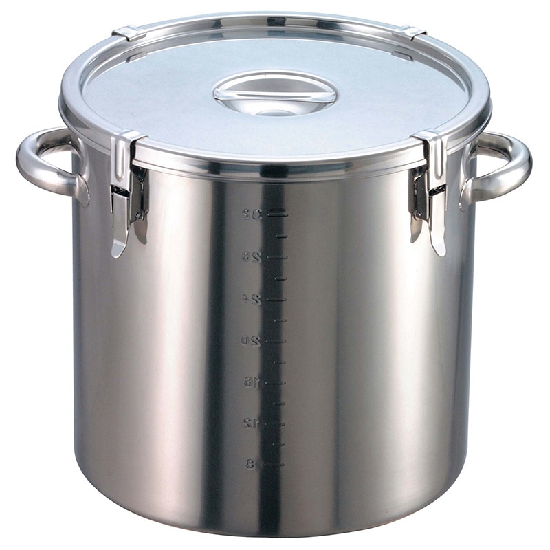 EBM　18-8　パッキン寸胴鍋（目盛付）39cm 手付  1個（ご注文単位1個）【直送品】