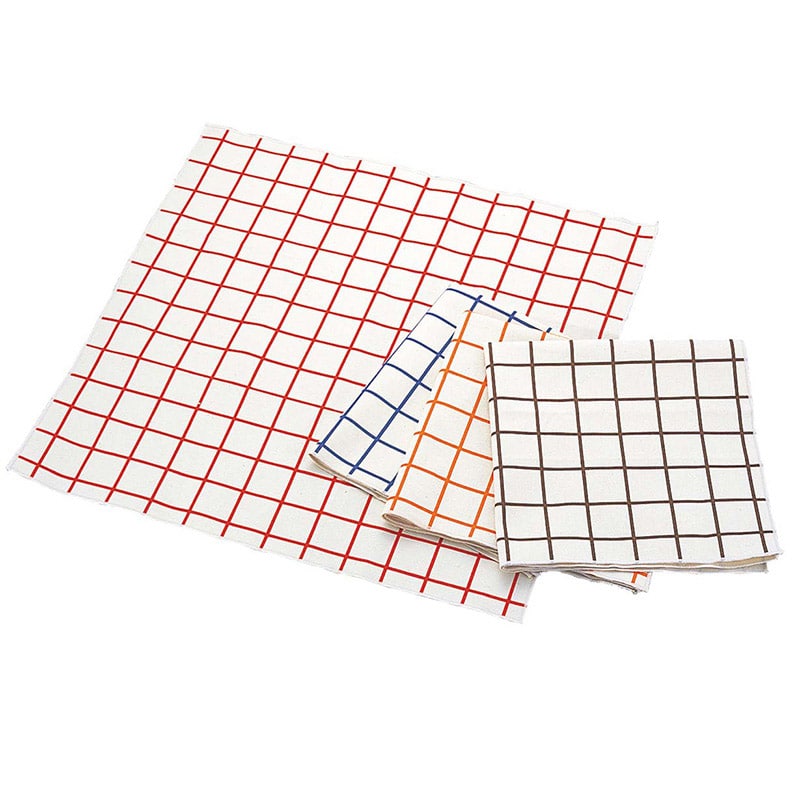 EBM　キャンパス厚手　チェックナプキン オレンジ　450×450  1個（ご注文単位1個）【直送品】