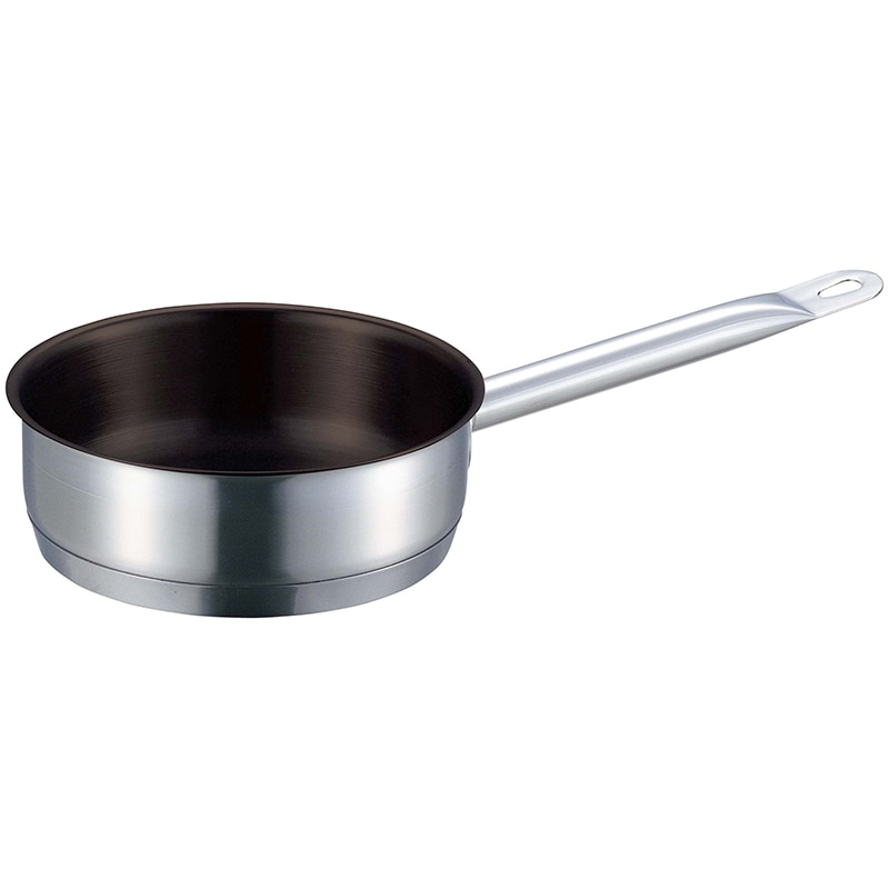 EBM 18-8 プロシェフIH 浅型 片手鍋 28cm 蓋無ノンスティック 1個(ご注文単位1個)【直送品】