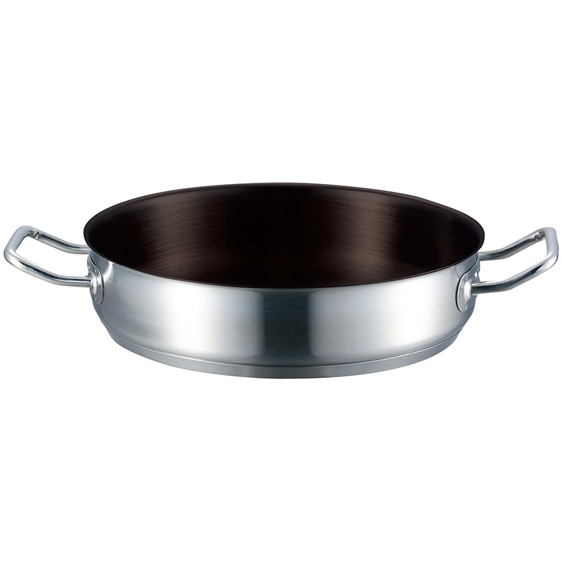 EBM　18-8　プロシェフ　IH 外輪鍋　30cm　蓋無ノンスティック  1個（ご注文単位1個）【直送品】