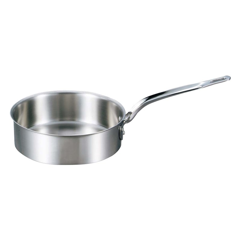 EBM　ビストロ　三層クラッド　浅型片手鍋 18cm　蓋無  1個（ご注文単位1個）【直送品】