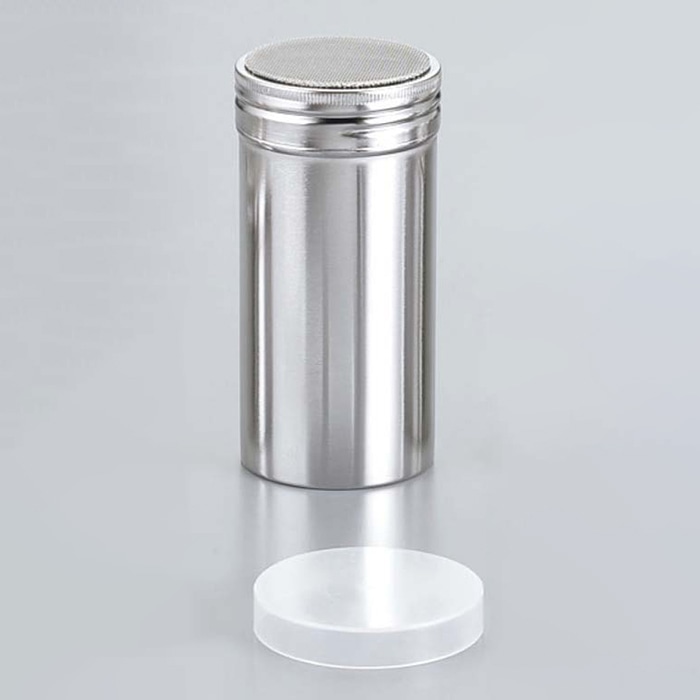 18-8 パウダー缶(アクリル蓋付)ロング φ55×115 1個(ご注文単位1個)【直送品】
