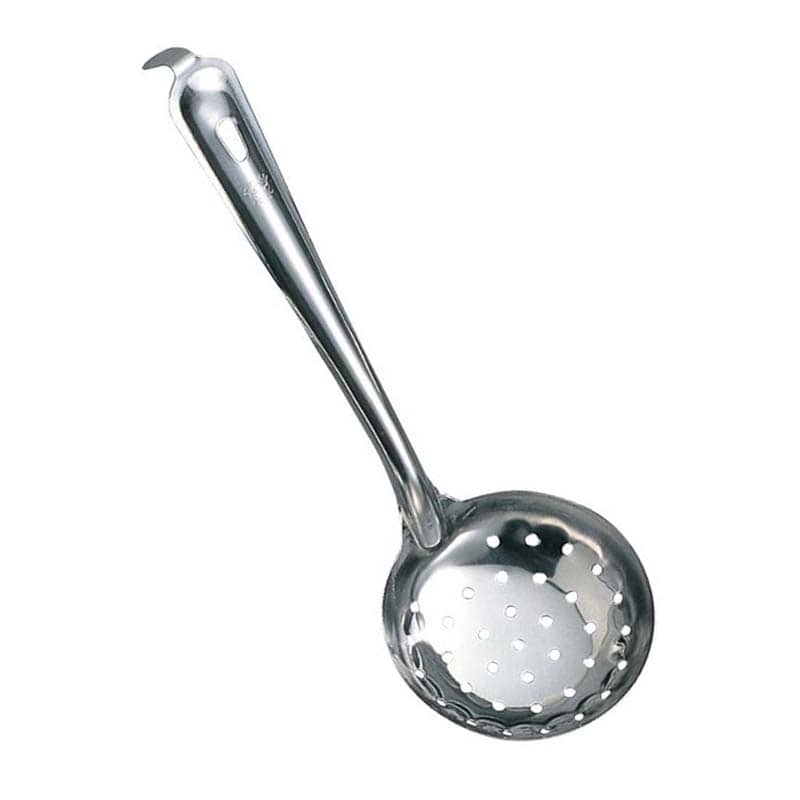 18-0 穴明 杓子 12.5cm 共柄(カギ付) 1個(ご注文単位1個)【直送品】