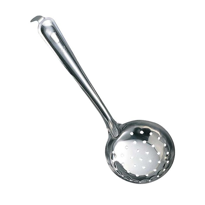 18-0 穴明 杓子 8.2cm 共柄(カギ付)小 1個(ご注文単位1個)【直送品】