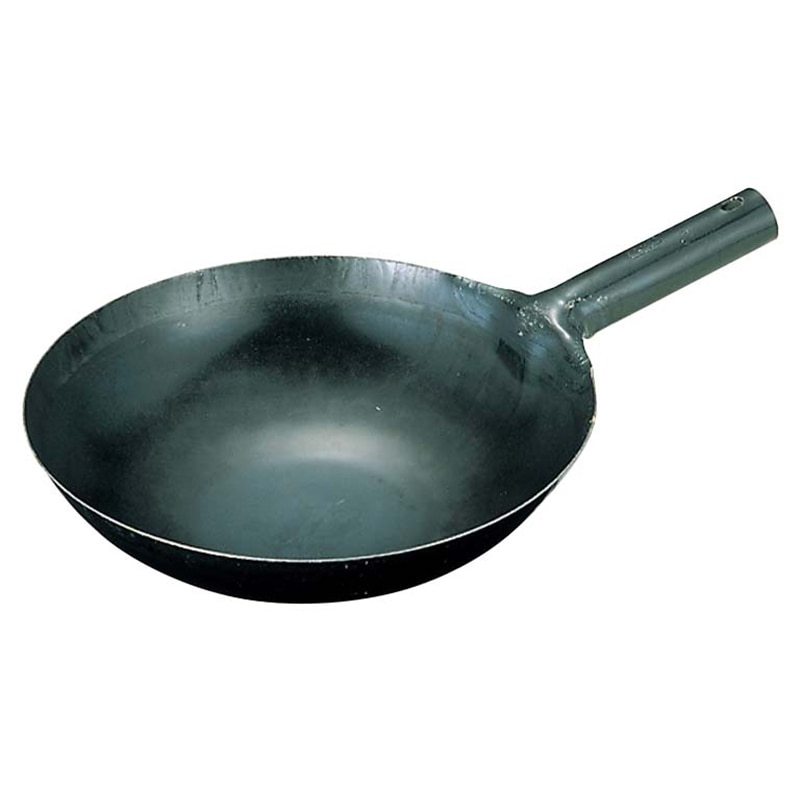 山田　鉄　打出　中華片手鍋 33cm　板厚1.6mm  1個（ご注文単位1個）【直送品】