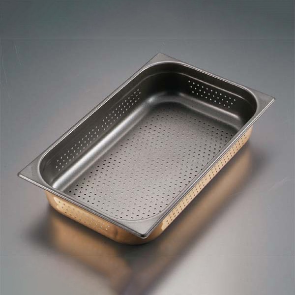 プロシェフ 18-8 ノンスティック穴明GNパン 2/3 150mm 1個(ご注文単位1個)【直送品】