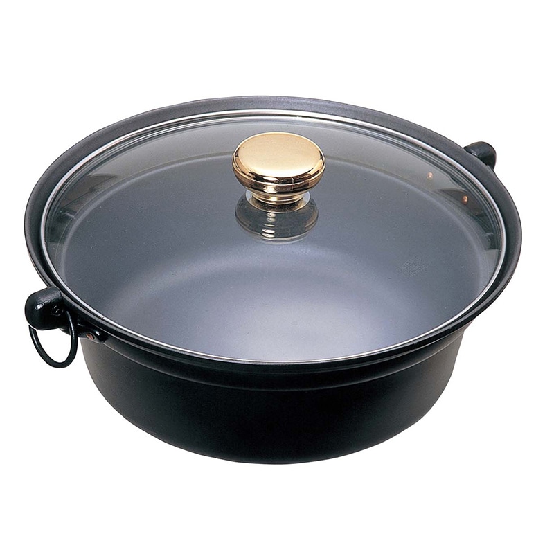 アルミ合金しゃぶ鍋　ガラス蓋付   1個（ご注文単位1個）【直送品】