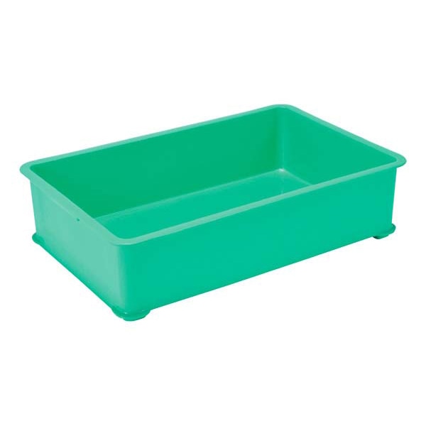 EBM PPカラー番重 A型 小 グリーン(サンコー製) 1個(ご注文単位1個)【直送品】