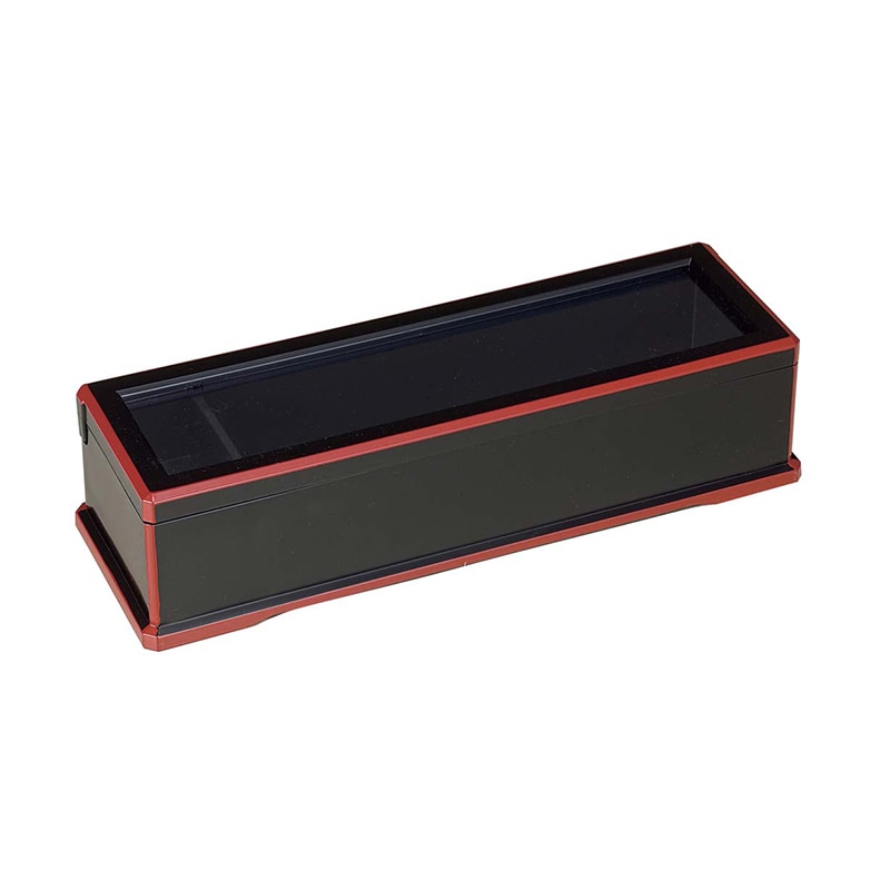 ABS　箸箱　黒渕朱（楊枝入付）24cm   1個（ご注文単位1個）【直送品】