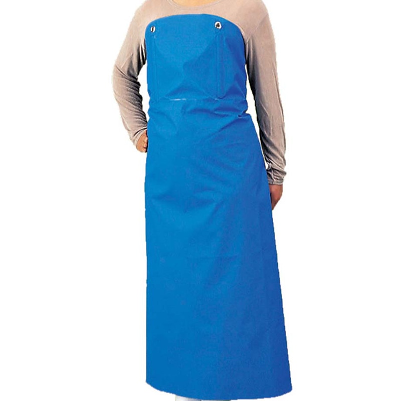 ワンタッチ防水 エプロン ブルー 900×1150 1個(ご注文単位1個)【直送品】