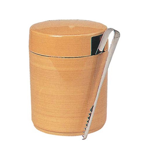 丸 ガリ入れ トング付 白木 ユリヤメラミン 6-1124-10.13 1個(ご注文単位1個)【直送品】