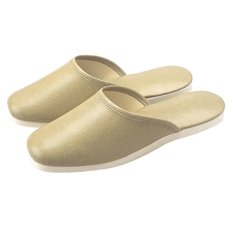 スリッパ(白薄底)前とじタイプ NO.014L ベージュ(06) 1個(ご注文単位1個)【直送品】