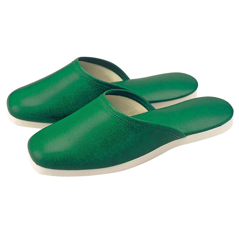 スリッパ(白薄底)前とじタイプ NO.014L グリーン(010) 1個(ご注文単位1個)【直送品】