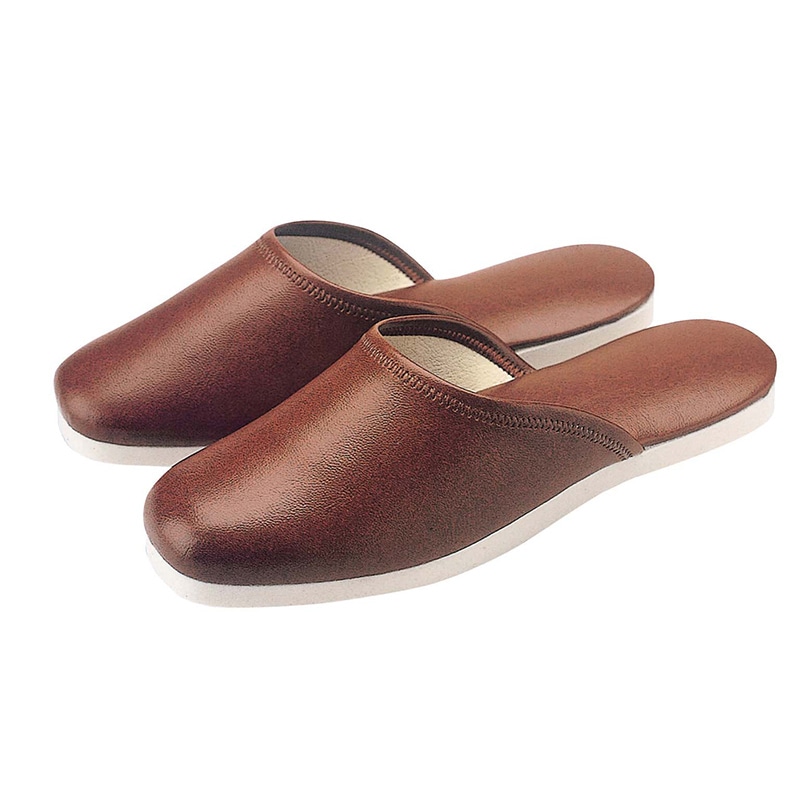 スリッパ(白薄底)前とじタイプ NO.014L ブラウン(04) 1個(ご注文単位1個)【直送品】