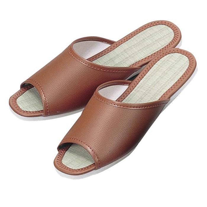 スリッパ(白厚底)S-123 ブラウン(013)カーフレザー 1個(ご注文単位1個)【直送品】