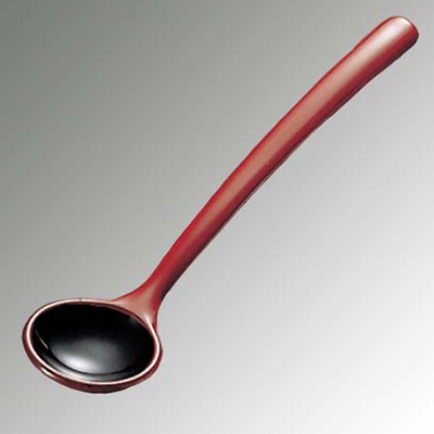 >ABS 和風塗り 茶椀蒸スプーン 朱内黒 全長132 1個(ご注文単位1個)【直送品】