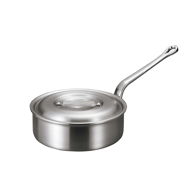 アルミ バリックス 浅型 片手鍋(磨き仕上げ)15cm 1個(ご注文単位1個)【直送品】