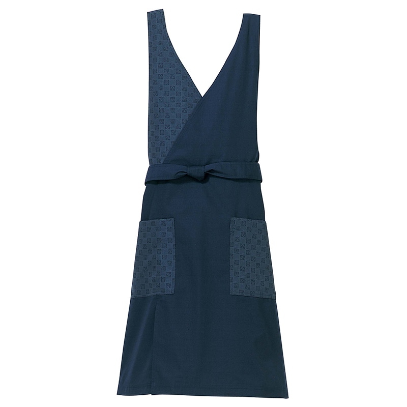 胸当て エプロン KE0050-1 紺 L 1個(ご注文単位1個)【直送品】