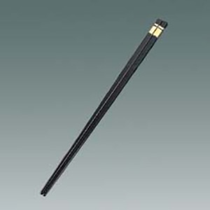 リサイクル箸 金ホットスタンプ 25cm 黒 1個(ご注文単位1個)【直送品】